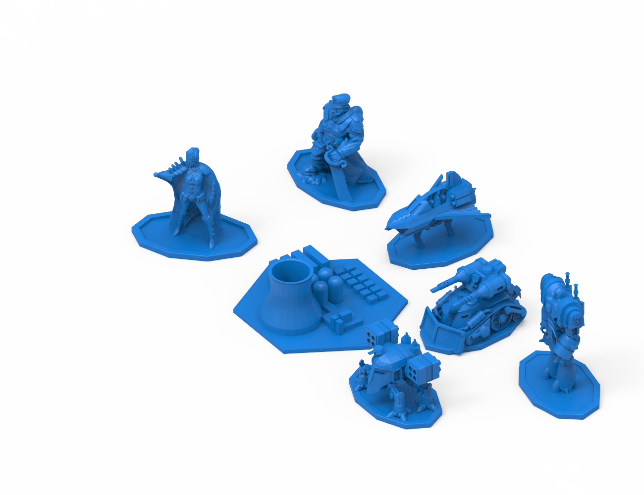 Discordia Cyberpunk board game figures 3D print model