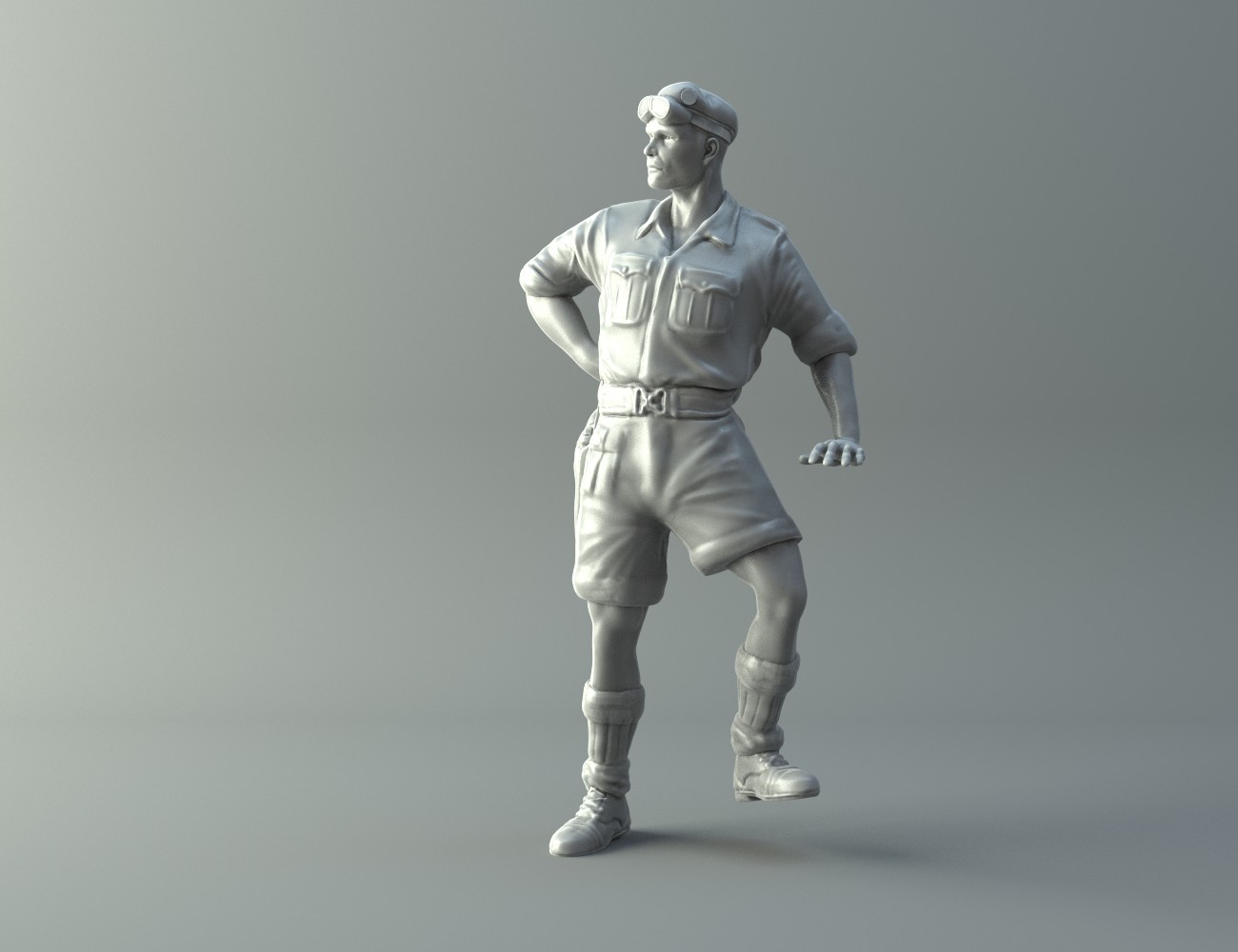 Captain miniature II World War 3D print model